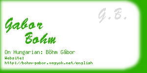 gabor bohm business card